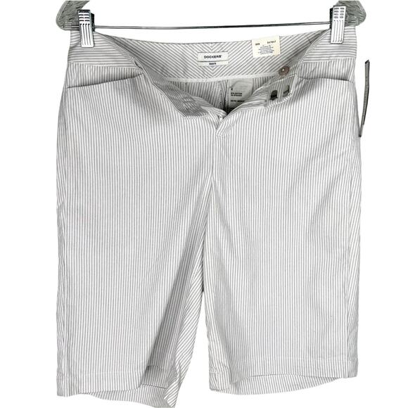 Dockers Womens Shorts 4 Ideal Fit Mid Rise Metro Bermuda Stripes New - Picture 5 of 11